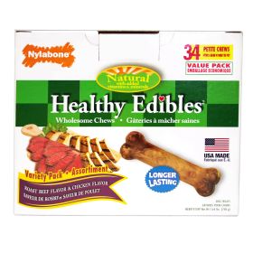 Healthy Edibles Longer Lasting Roast Beef and Chicken Treats Petite 34 count