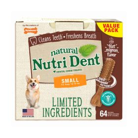 Nutri Dent Limited Ingredient Dental Chews Filet Mignon Small 64 count