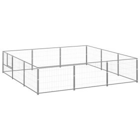 Dog Kennel Silver 96.9 ft Steel