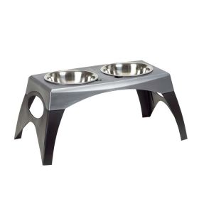 Pet Elevated Feeder (Color: Black / Gray, size: Extra Large)