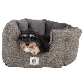 Chill Kuzzi FIR Round Bed (Color: Grey, size: small)