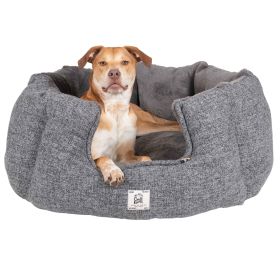 Chill Kuzzi FIR Round Bed (Color: Grey, size: large)