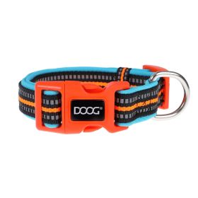 Neoprene Dog Collar Beethoven Neon (Color: Orange/Blue, size: large)