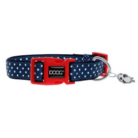 Neoprene Dog Collar Stella (Color: Navy Blue/White Polka Dot, size: large)