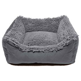 Dirty Dog Lounger Bed (Color: Cool Grey, size: medium)