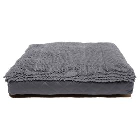 Dirty Dog Rectangle Bed (Color: Cool Grey, size: medium)