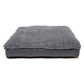 Dirty Dog Rectangle Bed (Color: Cool Grey, size: large)