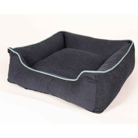 Repelz-It Upholstery Chenille Lounger Pet Bed (Color: Blue/Grey, size: Extra Small)