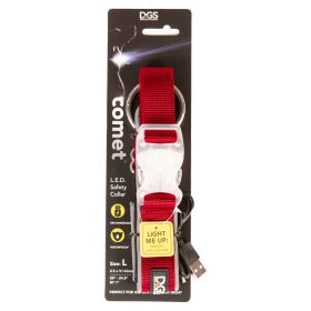 Comet Rechargeable Light Up Dog Collar (Color: Red, size: large)