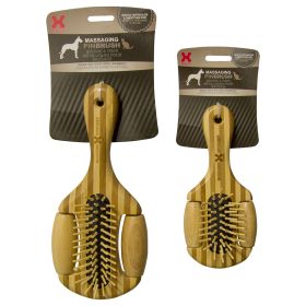 Massaging Pet Pin Brush (Color: Brown, size: small)