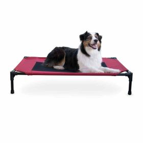 Original Pet Cot Elevated Pet Bed (Color: Red, size: large)