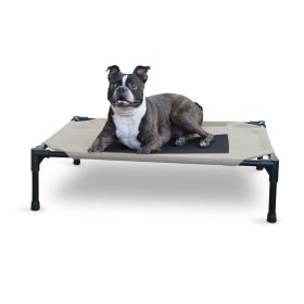 Original Pet Cot Elevated Pet Bed (Color: Taupe/Black, size: medium)