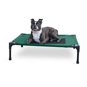 Original Pet Cot Elevated Pet Bed (Color: Green/Black, size: medium)