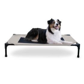 Original Pet Cot Elevated Pet Bed (Color: Taupe/Black, size: large)