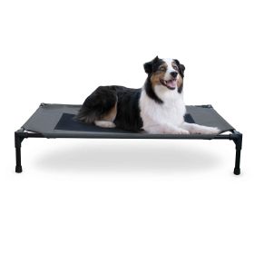 Original Pet Cot Elevated Pet Bed (Color: Charcoal/Black, size: large)