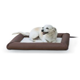 Deluxe Lectro-Soft Outdoor Heated Pet Bed (Color: Brown, size: small)