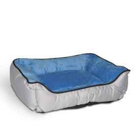 Lounge Sleeper Self-Warming Pet Bed (Color: Gray / Blue)