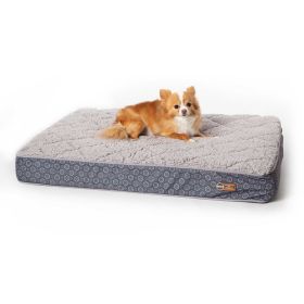 Quilt-Top Superior Orthopedic Pet Bed (Color: Gray, size: small)