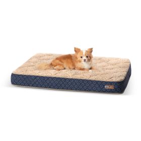 Quilt-Top Superior Orthopedic Pet Bed (Color: Navy Blue, size: small)