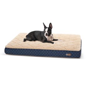 Quilt-Top Superior Orthopedic Pet Bed (Color: Navy Blue, size: medium)